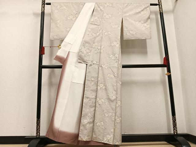 平和屋着物●本場大島紬　カタス7マルキ　草花文　正絹　逸品　AABH5278ph