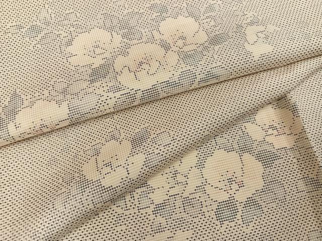 平和屋着物●本場大島紬　カタス7マルキ　草花文　正絹　逸品　AABH5278ph