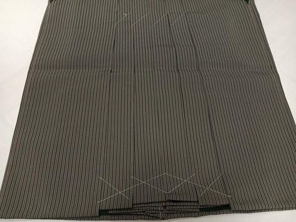 平和屋着物●男性　行灯袴　縞　正絹　逸品　未使用　AABH5283ph