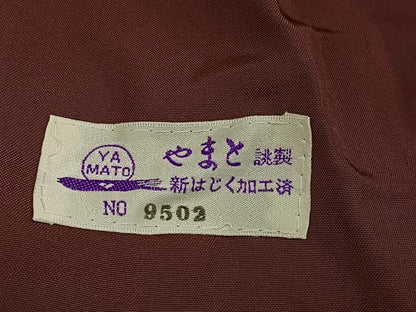 平和屋着物●結城紬　飛び亀甲　間道　やまと誂製　正絹　逸品　未使用　AABH5296ph
