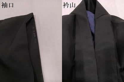 平和屋着物●男性　黒紋付　正絹　逸品　AABH5297ph