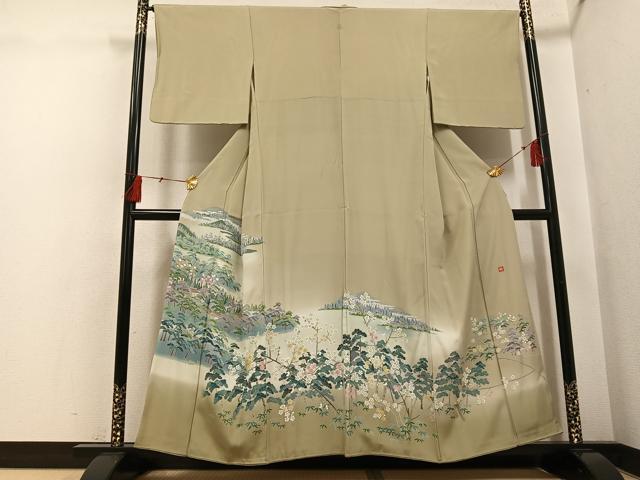 平和屋着物●豪華色留袖　友禅　作家物　松竹梅風景文　暈し染め　正絹　逸品　AABH5298ph