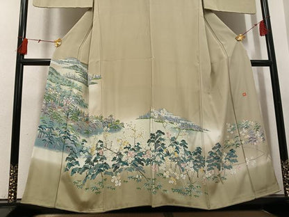 平和屋着物●豪華色留袖　友禅　作家物　松竹梅風景文　暈し染め　正絹　逸品　AABH5298ph