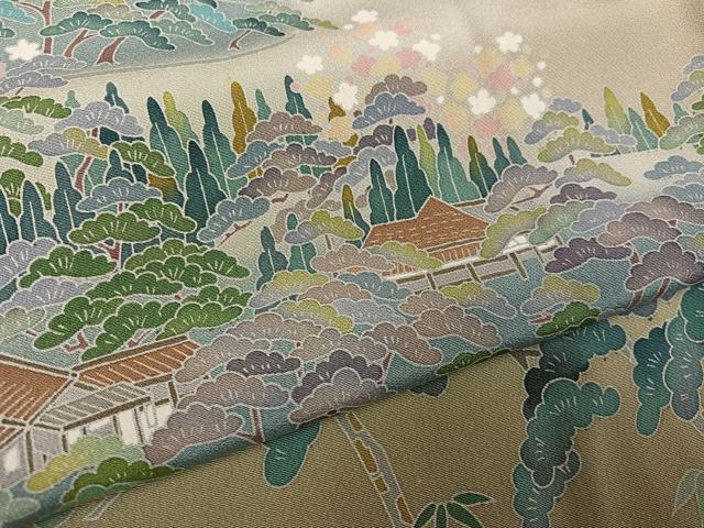 平和屋着物○豪華色留袖 友禅 作家物 松竹梅風景文 暈し染め
