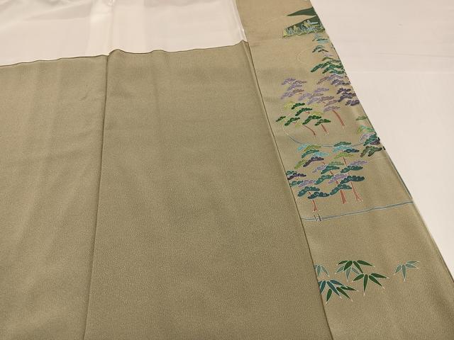 平和屋着物●豪華色留袖　友禅　作家物　松竹梅風景文　暈し染め　正絹　逸品　AABH5298ph 平和屋着物○豪華色留袖 友禅 作家物 松竹梅風景文 暈し染め 正絹 逸品