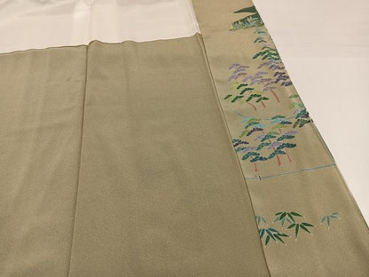 平和屋着物●豪華色留袖　友禅　作家物　松竹梅風景文　暈し染め　正絹　逸品　AABH5298ph