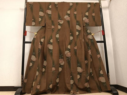 平和屋着物●上質な小紋　花間道　暈し染め　正絹　逸品　AABH5303ph