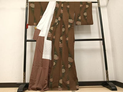 平和屋着物●上質な小紋　花間道　暈し染め　正絹　逸品　AABH5303ph