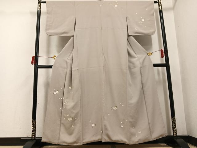 平和屋着物●訪問着　舞桜文　正絹　逸品　AABH5308ph