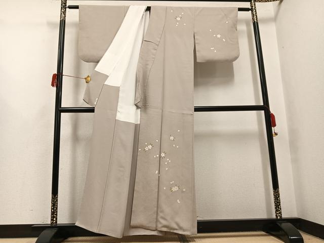平和屋着物●訪問着　舞桜文　正絹　逸品　AABH5308ph