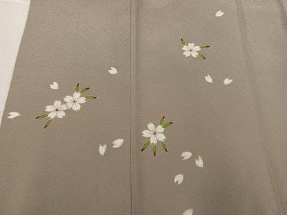 平和屋着物●訪問着　舞桜文　正絹　逸品　AABH5308ph