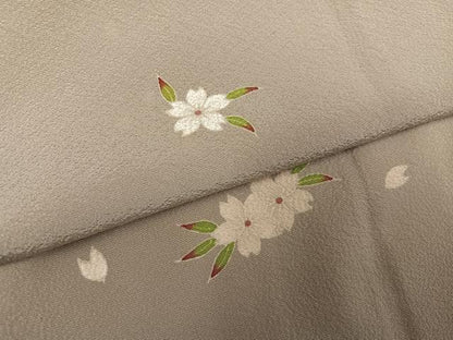 平和屋着物●訪問着　舞桜文　正絹　逸品　AABH5308ph