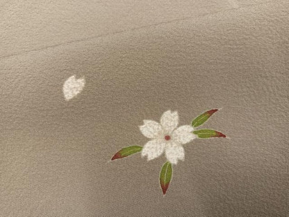 平和屋着物●訪問着　舞桜文　正絹　逸品　AABH5308ph