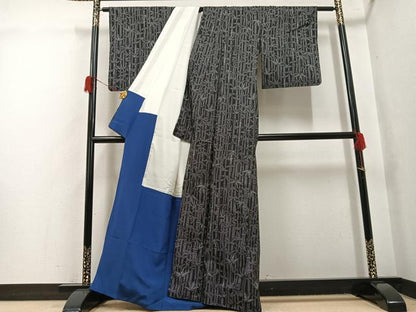 平和屋着物●本場大島紬　一元7マルキ　笹竹文　正絹　逸品　AABH5309ph