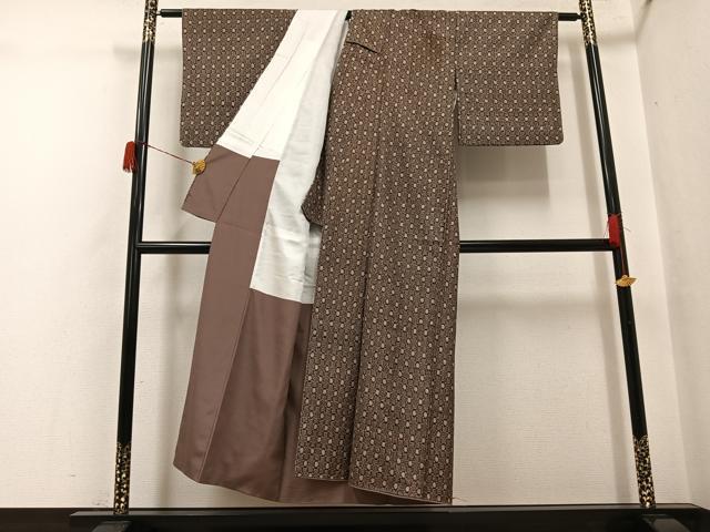 平和屋着物●アンティーク大島　本場大島紬　アンサンブル　正絹　逸品　AABH5312ph