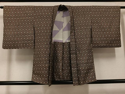 平和屋着物●アンティーク大島　本場大島紬　アンサンブル　正絹　逸品　AABH5312ph