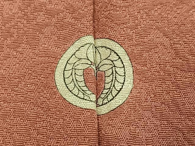平和屋着物●上質な色無地　花地紋　退紅色　正絹　逸品　AABH5314ph 平和屋着物○上質な色無地 花地紋 退紅色 正絹 逸品 AABH5314ph