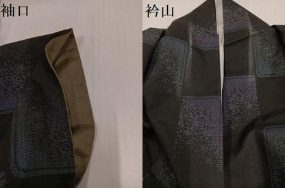 平和屋着物●本場大島紬　カタス7マルキ　市松文　正絹　逸品　AABH5320ph