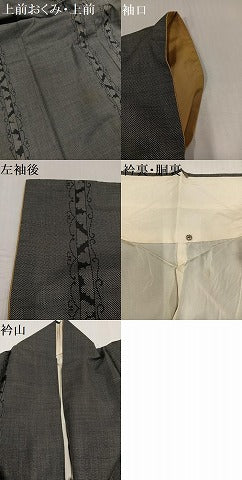 平和屋着物●本場大島紬　カタス9マルキ　唐草間道　正絹　逸品　AABH5323ph