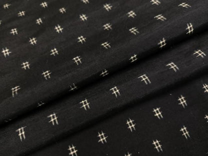 平和屋着物●上質な紬　井桁絣　濃紺地　正絹　逸品　未使用　AABH5327ph