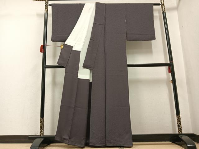 平和屋着物●上質な色無地　重ね染　紅消鼠色　反端付き　正絹　逸品　AABH5328ph