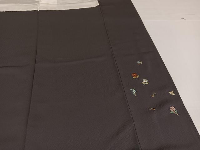 平和屋着物●上質な色無地　重ね染　紅消鼠色　反端付き　正絹　逸品　AABH5328ph