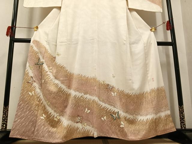 平和屋着物●訪問着　友禅　作家物　舞蝶文　金彩　鈴乃屋扱い　正絹　逸品　AABH5332ph