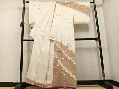 平和屋着物●訪問着　友禅　作家物　舞蝶文　金彩　鈴乃屋扱い　正絹　逸品　AABH5332ph