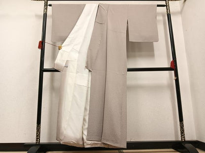 平和屋着物●上質な小紋　鱗文　正絹　逸品　AABH5333ph