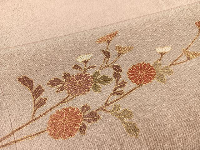 平和屋着物●訪問着　友禅　枝花文　暈し染め　金彩　鬼しぼ縮緬　正絹　逸品　AABH5334ph
