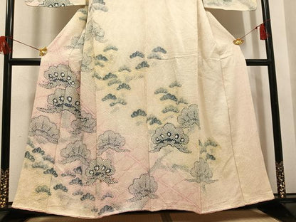 平和屋着物●訪問着　総絞り　松文　正絹　逸品　AABH5335ph