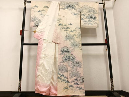平和屋着物●訪問着　総絞り　松文　正絹　逸品　AABH5335ph
