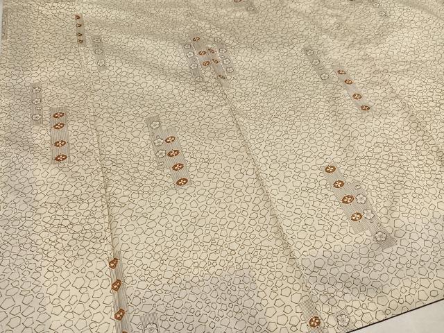 平和屋着物●本場大島紬　染大島　七宝梅文　正絹　逸品　AABH5336ph