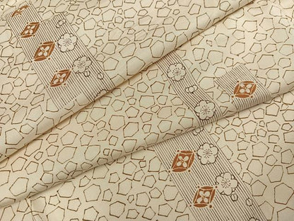 平和屋着物●本場大島紬　染大島　七宝梅文　正絹　逸品　AABH5336ph