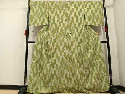 平和屋着物●上質な小紋　矢羽文　さが美扱い　正絹　逸品　AABH5338ph