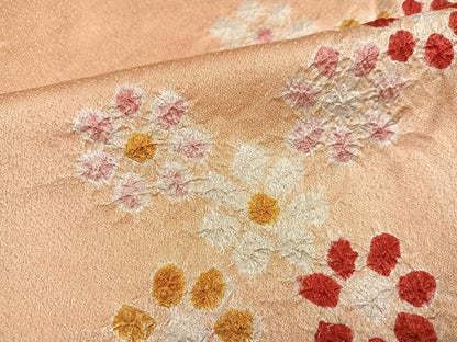 平和屋着物●上質な小紋　絞り　花尽くし　正絹　逸品　AABH5344ph