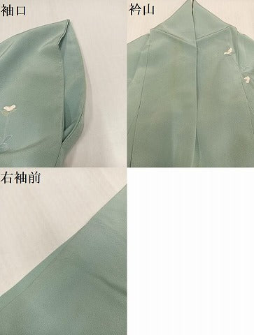 平和屋着物●訪問着　友禅　作家物　童子枝花文　暈し染め　正絹　逸品　AABH5346ph 平和屋着物□訪問着 友禅 手描き 枝花文 童子 暈し染め 正絹 逸品