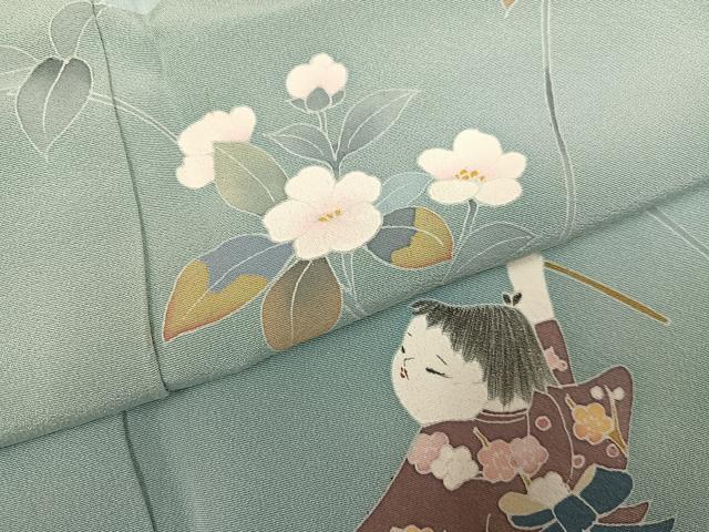 平和屋着物○訪問着 友禅 作家物 童子枝花文 暈し染め