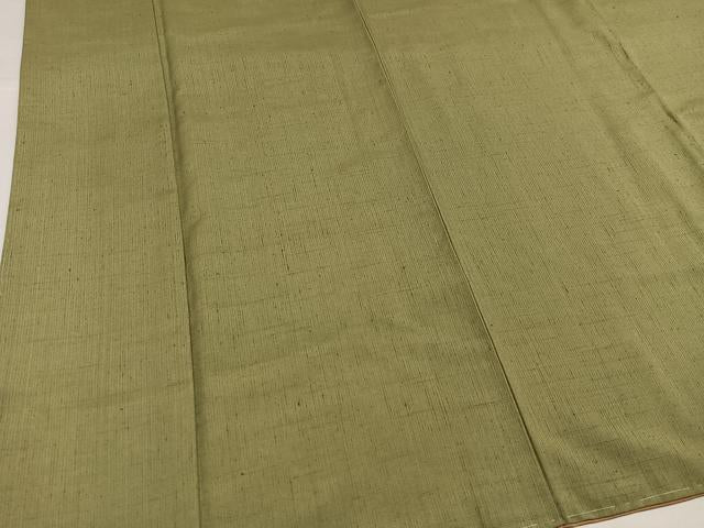 平和屋着物●上質な紬　色無地　油色　正絹　逸品　未使用　AABH5348ph