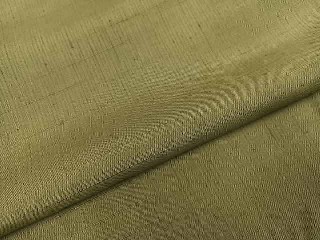 平和屋着物●上質な紬　色無地　油色　正絹　逸品　未使用　AABH5348ph