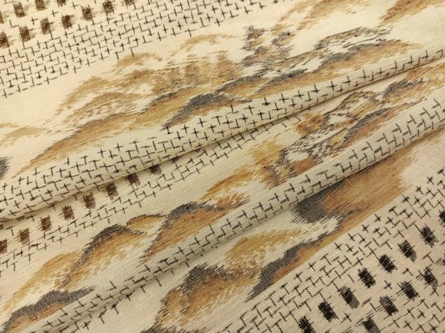 平和屋着物●上質な紬　遠山風景文　正絹　逸品　未使用　AABH5349ph 平和屋着物○上質な紬 遠山風景文 正絹 逸品 未使用 AABH5349ph