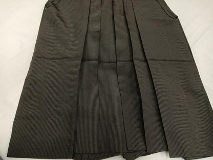平和屋着物●男性　馬乗り袴　縞　正絹　逸品　AABH5354ph