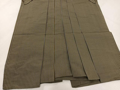 平和屋着物●男性　馬乗り袴　縞　正絹　逸品　AABH5356ph