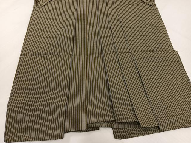 平和屋着物●男性　馬乗り袴　縞　正絹　逸品　AABH5356ph