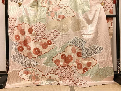 平和屋着物●豪華振袖　雲重ね吉祥花文　金彩　正絹　逸品　AABH5358ph