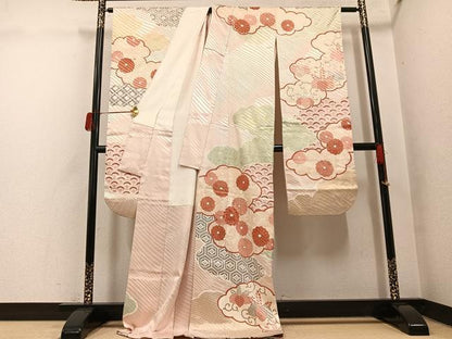 平和屋着物●豪華振袖　雲重ね吉祥花文　金彩　正絹　逸品　AABH5358ph