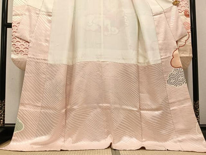 平和屋着物●豪華振袖　雲重ね吉祥花文　金彩　正絹　逸品　AABH5358ph