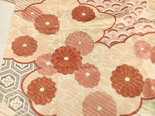 平和屋着物●豪華振袖　雲重ね吉祥花文　金彩　正絹　逸品　AABH5358ph