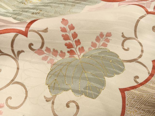 平和屋着物●豪華振袖　雲重ね吉祥花文　金彩　正絹　逸品　AABH5358ph