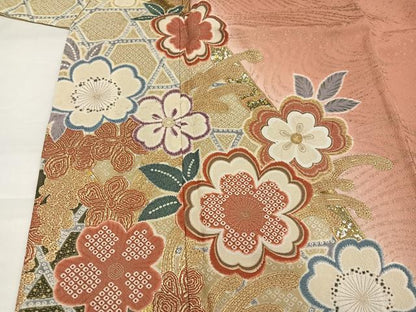 平和屋着物●豪華振袖　舞花文　暈し染め　金彩　松坂屋扱い　正絹　逸品　AABH5360ph